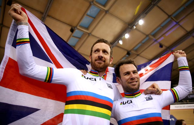 Sir Bradley Wiggins, left, and Mark Cavendish won the 2016 Madison world title at the Lee Valley Velodrome