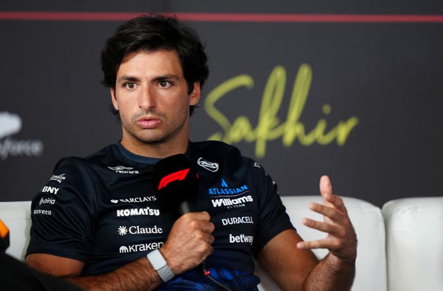 Williams driver Carlos Sainz during a press conference