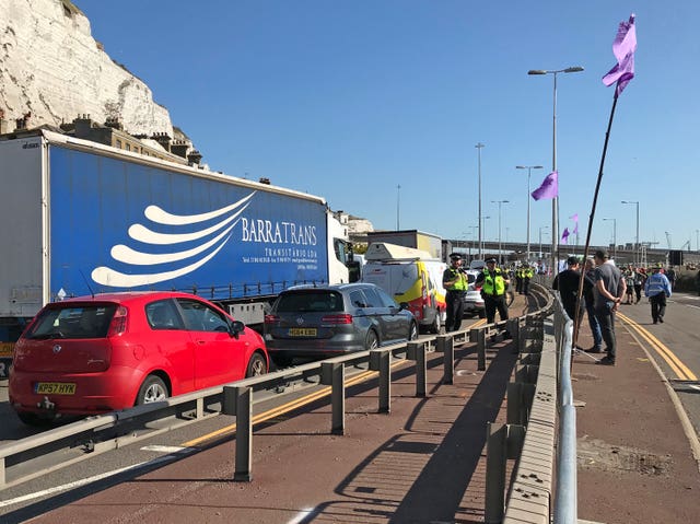 Extinction Rebellion protest at Dover