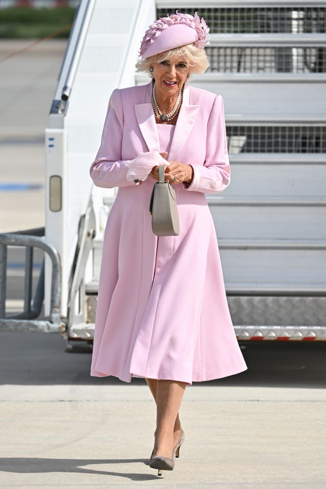 Queen Camilla arrives at Orly Airport in Paris
