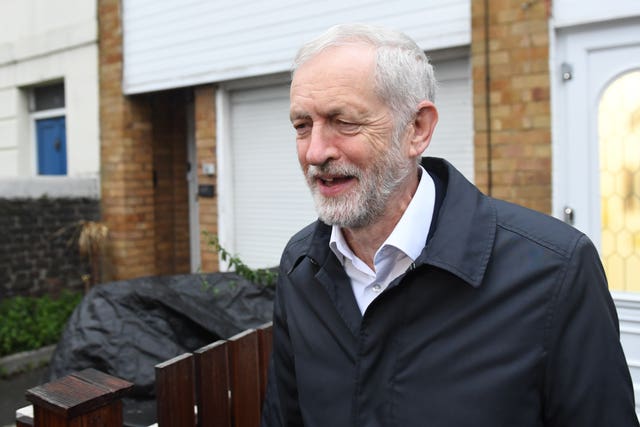 Jeremy Corbyn leaves his home in north London