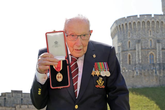 Captain Sir Thomas Moore receives his knighthood