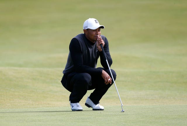 Tiger Woods on the green during the Champions Challenge at St Andrews, Fife in 2015