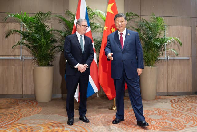 Prime Minister Sir Keir Starmer during a meeting with President Xi Jinping of China (PA)