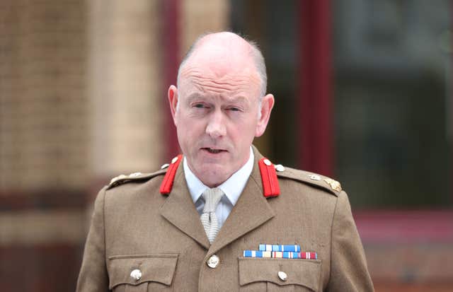 Brigadier Christopher Coles speaks outside Woking Coroner's Court