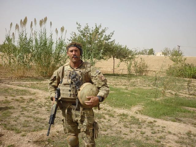 Robert Barnett in military clothing while serving in the Royal Marines