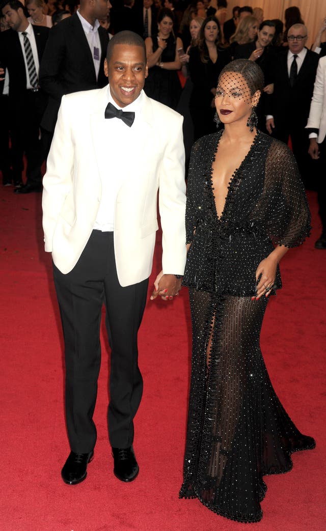 Jay Z and Beyonce on a red carpet