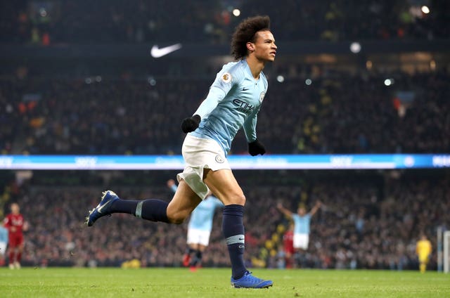 Manchester City’s Leroy Sane celebrates