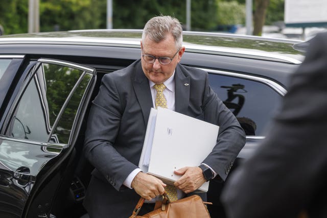 Sir Jeffrey Donaldson arriving at Newry Crown Court