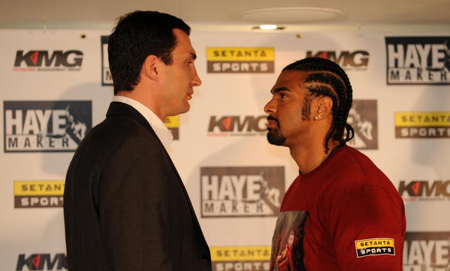 There was plenty of aggressive talk from Haye (right) in the build-up to the fight