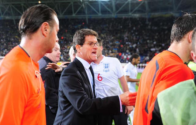 Fabio Capello, pictured here in Ukraine in 2009, was manager when England last lost a qualifying match 