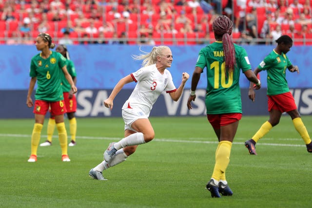 Greenwood (centre) helped England reach the semi-finals of the 2019 World Cup (Richard Sellers/PA).