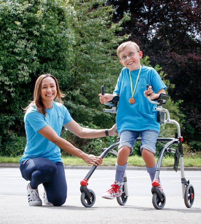 Tobias with Olympian Dame Jessica Ennis-Hill