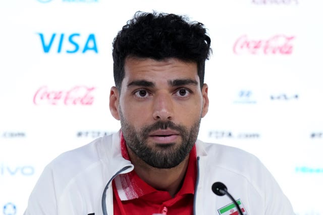 Iran’s Mehdi Taremi during a press conference