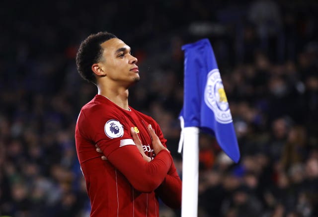 Trent Alexander-Arnold celebrates Liverpool's fourth 