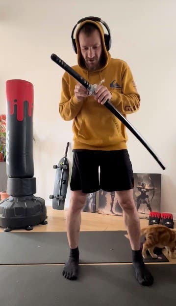 Marcus Arduini Monzo with a samurai sword