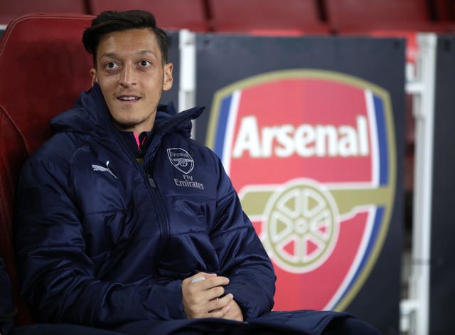 Arsenal’s Mesut Ozil was a substitute