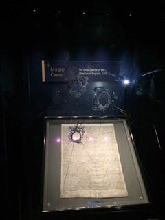 The damaged box holding Magna Carta in Salisbury Cathedral