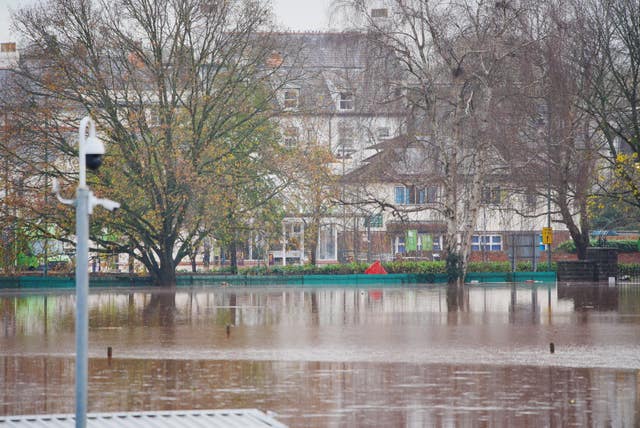 Flood water in Monmouth in November