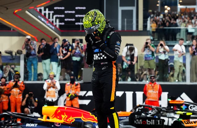 Lando Norris celebrates