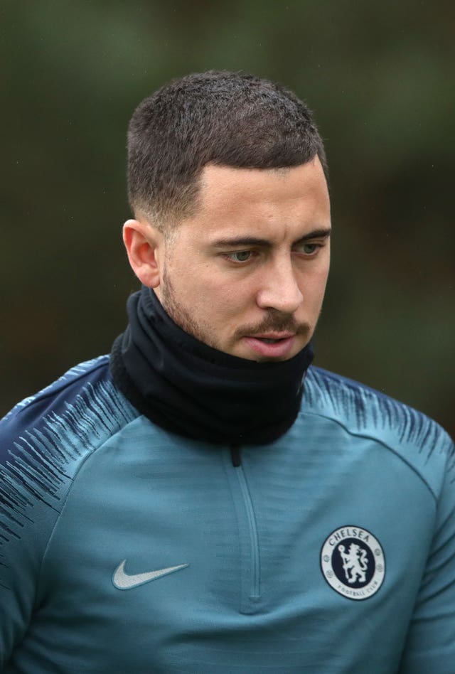 Chelsea's Eden Hazard trained on Wednesday after being ruled out of the PAOK clash by Maurizio Sarri