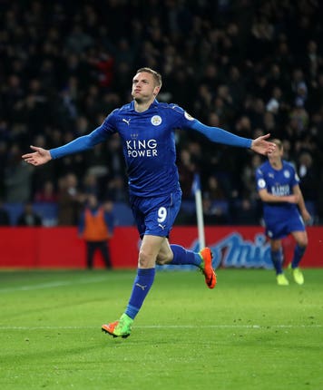 Leicester's Jamie Vardy has an excellent record against Liverpool