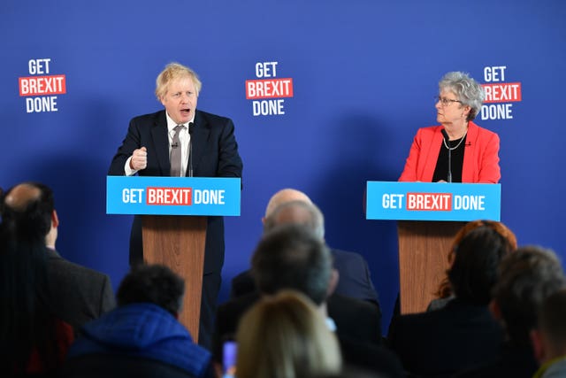 Boris Johnson with former Labour MP Gisela Stuart