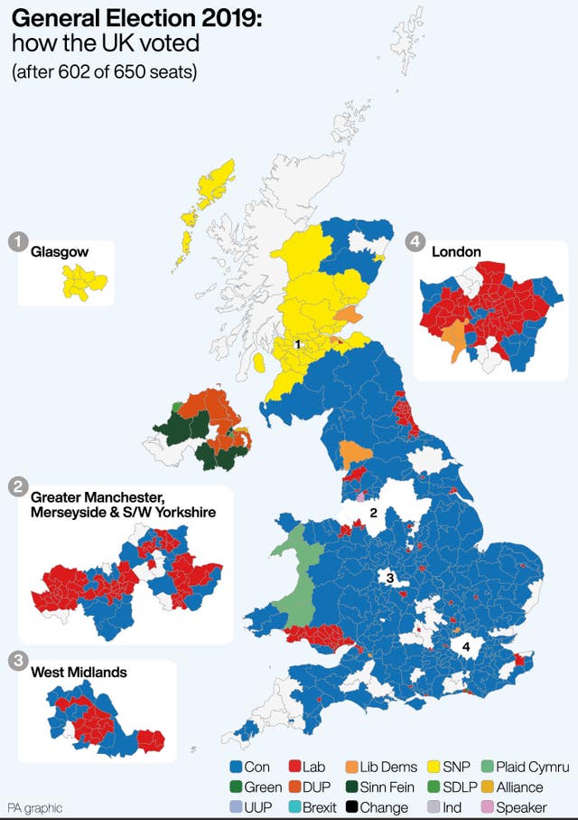 General Election 2019 how the UK voted after 602 0f 650 seats