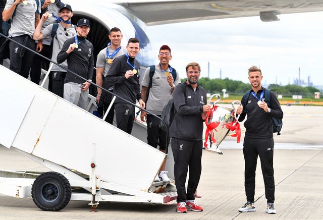 Liverpool arrive back to John Lennon Airport