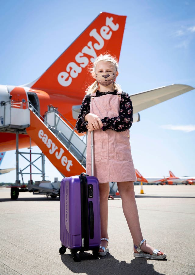 EasyJet will require all passengers to wear a mask when it resumes flights (Matt Alexander/PA)