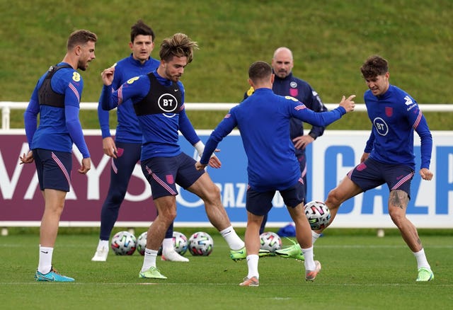 England players take part in a training session on Monday 
