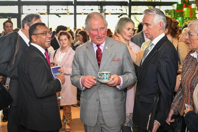 Charles takes tea at the Royal Welsh College of Music & Drama