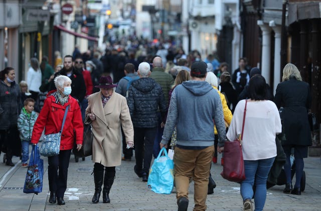 People shopping in Winchester, Hampshire