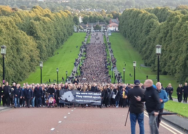 A silent demonstration at Stormont over the planned liberalisation of abortion laws in Northern Ireland 