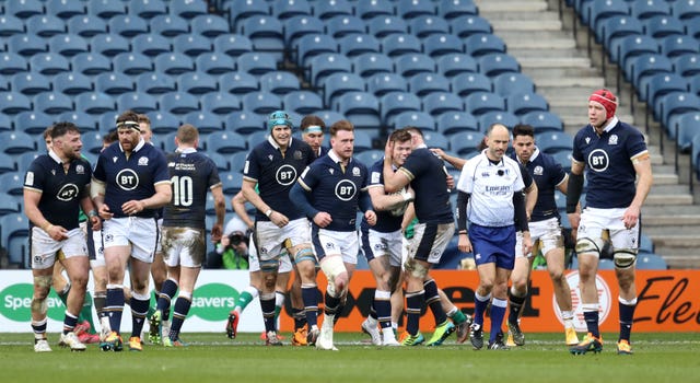 Huw Jones was back on the scoresheet for Scotland against Ireland on Sunday