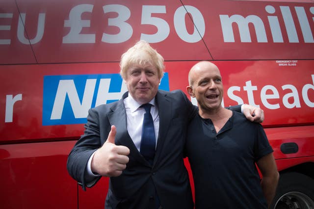 Boris Johnson and Steve Hilton during the Vote Leave campaign