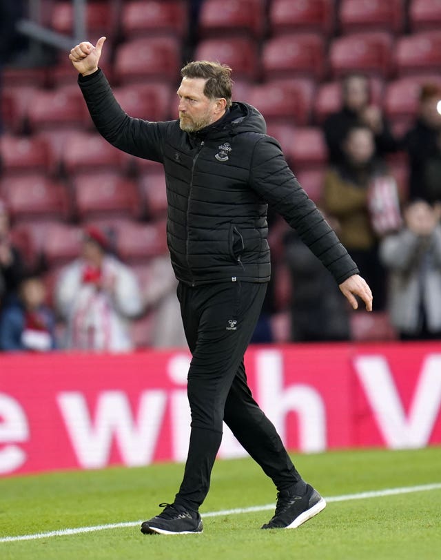 Ralph Hasenhuttl celebrates victory over Everton