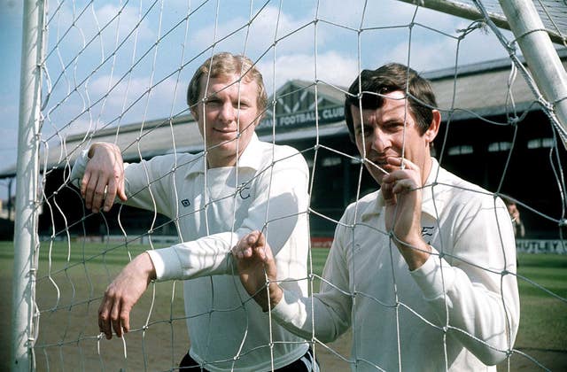 Alan Mullery (right) played alongside Bobby Moore for club and country