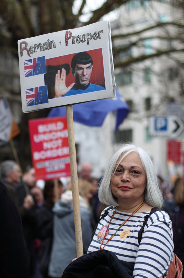 Signs referring to pop culture were the most popular during the march (Yui Mok/PA)