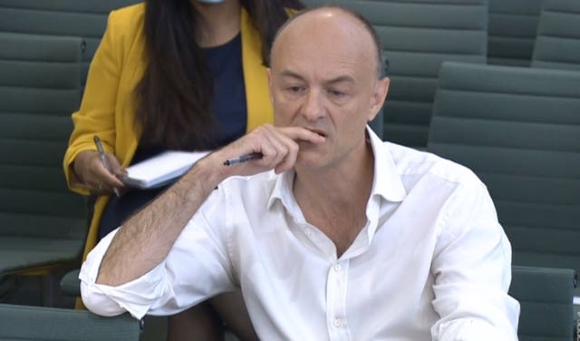Dominic Cummings giving evidence to a joint inquiry of the Commons health and social care and science and technology committees