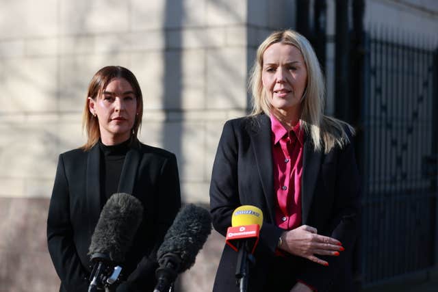 Detective Chief Inspector Jill Duffie and Detective Constable Walls outside Laganside Crown Court