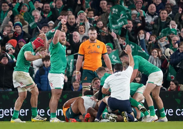 Ireland against Australia at the Aviva Stadium