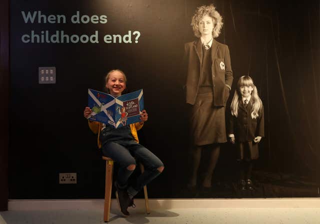Poppy Willis, eight, at the reopening of the Museum of Childhood in Edinburgh (Andrew Milligan/PA)