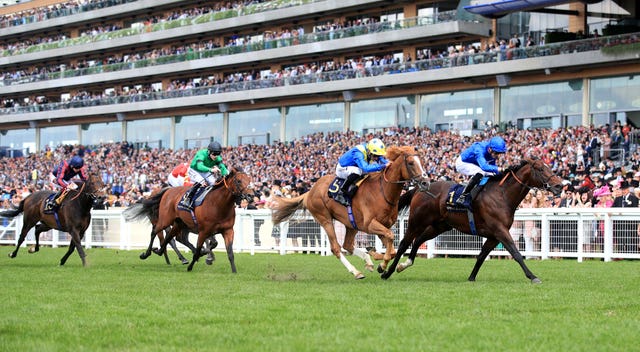Dream Of Dreams, yellow cap, just fails to reel in Blue Point in the Diamond Jubilee Stakes at Royal Ascot will bid for compensation in the Darley July Cup (Adam Davy/PA)