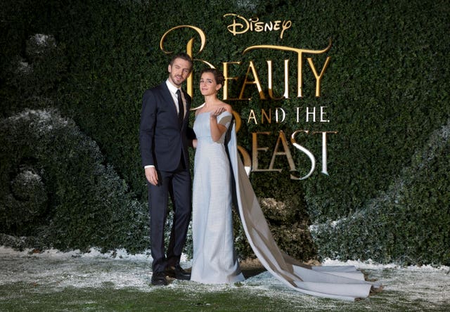 Dan Stevens (left) and Emma Watson attending the UK launch of Beauty and the Beast at Spencer House in London. (PA Images)