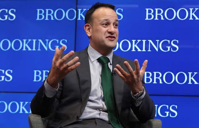 Taoiseach Leo Varadkar takes questions in Washington (Niall Carson/PA)