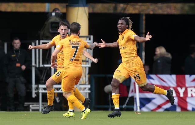 Livingston's Dolly Menga (right) scored the winner against Rangers