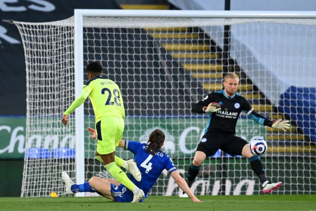 Joe Willock (left) scores Newcastle's opener