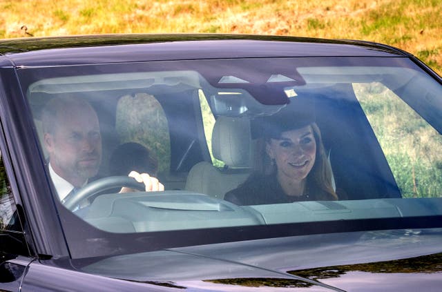 The Prince and Princess of Wales, known as the Duke and Duchess of Rothesay when in Scotland, attend a service at Crathie Kirk, near Balmoral