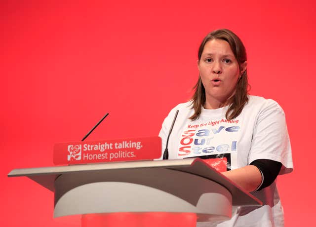 Anna Turley was a member of the Birthday Club group of Labour MPs who opposed Jeremy Corbyn, the court heard (Jonathan Brady/PA)